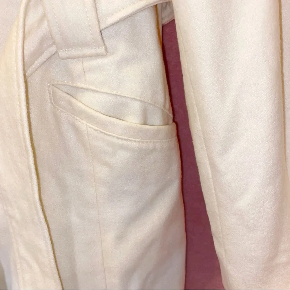 Merona White Coat Cream Purple Polka Dot Jacket Trench XL Extra Large Target - Picture 5 of 14